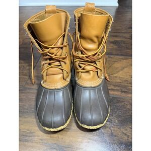 L.L. Bean Boots Duck Boots Brown Leather Rubber Waterproof Size 7 M